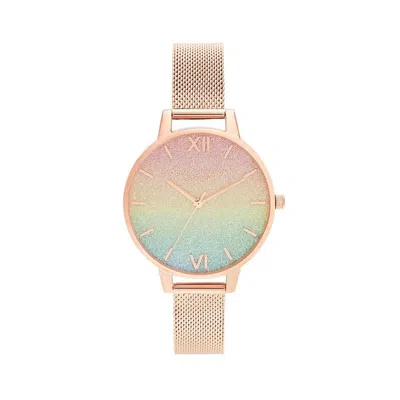 Olivia Burton Multicolor Steel Watch In Gold