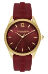 Olivia Burton Radiate Silicone Strap Watch, 38mm In Cranberry