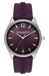 Olivia Burton Radiate Silicone Strap Watch, 38mm In Midnight Plum