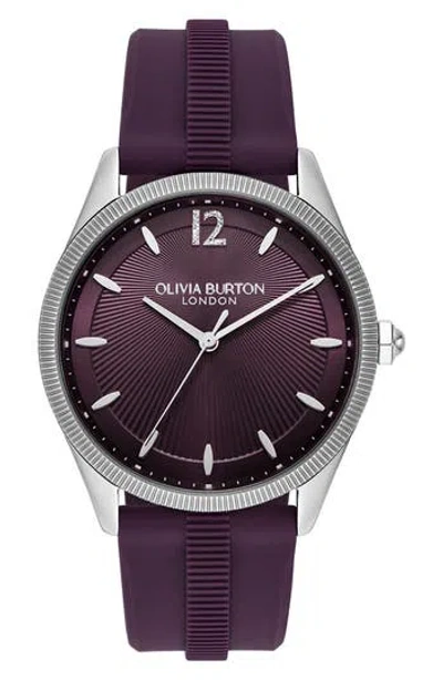 Olivia Burton Radiate Silicone Strap Watch, 38mm In Purple