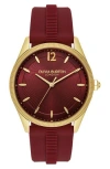 Olivia Burton Radiate Silicone Strap Watch, 38mm In Burgundy