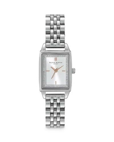 Olivia Burton Women's Quartz Silver-tone Stainless Steel Bracelet Watch 25.5mm X 20.5mm In White