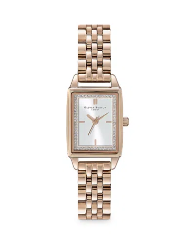 Olivia Burton Women's Quartz Carnation Gold-tone Stainless Steel Bracelet Watch 25.5mm X 20.5mm In White