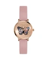 Olivia Burton Women's Signature Butterfly Rose Gold-tone Stainless Steel Mesh Watch 28mm In Rose Gold/pink