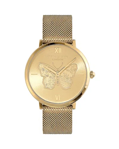 Olivia Burton Women's Signature Butterfly Gold-tone Stainless Steel Mesh Watch 35mm