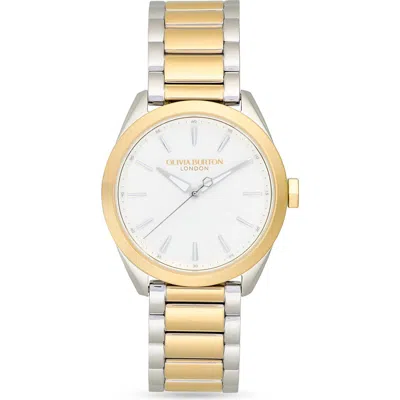 Olivia Burton Sports Luxe Geo Bracelet Watch, 34mm In Silver White