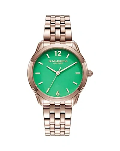 Olivia Burton Women's Starlight Rose Gold-tone Stainless Steel Watch 36mm In Green