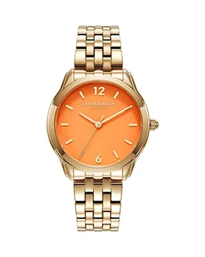Olivia Burton Women's Starlight Gold-tone Stainless Steel Watch 36mm In Orange