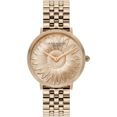 Olivia Burton Sunflower Bracelet Watch, 35mm In Rose Gold