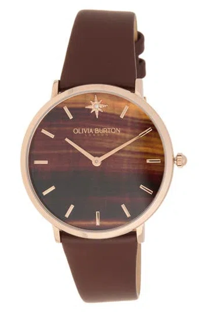 Olivia Burton Ultra Slim Analog Watch, 40mm In Brown