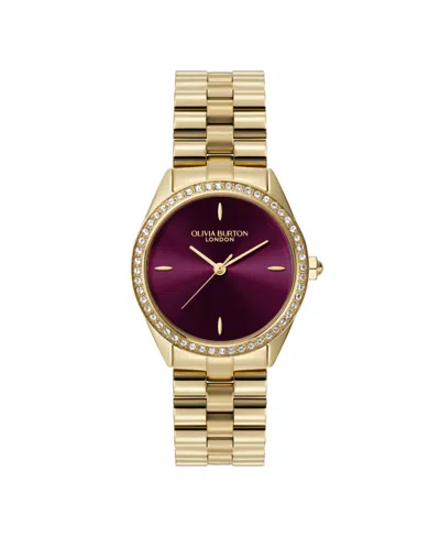 Olivia Burton Women's Bejewelled Le Gold Tone Stainless Steel Bracelet Watch, 34mm