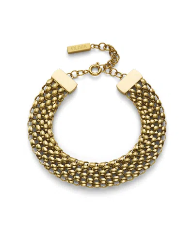 Olivia Burton Women's Chequerboard Link Gold Tone Stainless Steel Bracelet