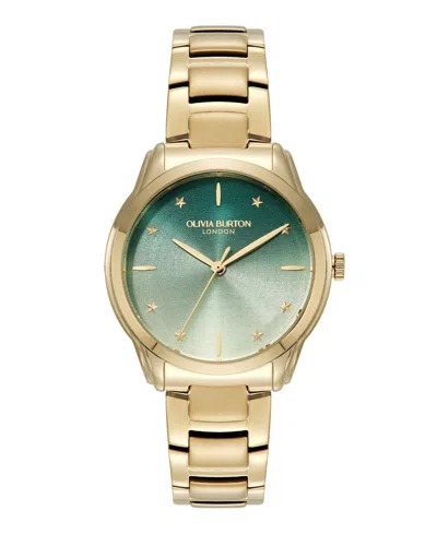 Olivia Burton Women's Colourwave Gold Tone Stainless Steel Bracelet Watch, 36mm In Green