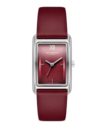 Olivia Burton Women's Cranberry Leather Strap Watch 23mm
