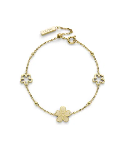 Olivia Burton Women's Forget Me Not Gold Tone Stainless Steel Bracelet