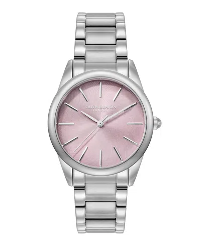 OLIVIA BURTON WOMEN'S GLOWFUL SILVER TONE STAINLESS STEEL BRACELET WATCH, 34MM