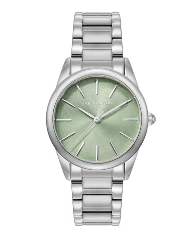 Olivia Burton Women's Glowful Silver Tone Stainless Steel Bracelet Watch, 34mm