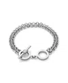 Olivia Burton Women's Honeycomb Toggle Silver Tone Bracelet In Silver