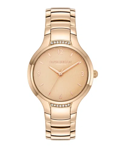 OLIVIA BURTON WOMEN'S LEA ROSE GOLD-TONE STAINLESS STEEL WATCH 34MM