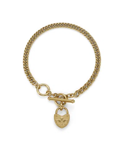 Olivia Burton Women's Lock Heart Toggle Gold-tone Stainless Steel Bracelet