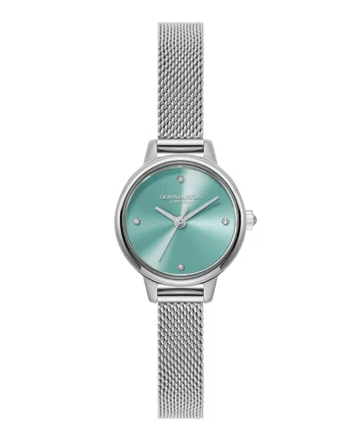 OLIVIA BURTON WOMEN'S MINI CLASSIC SILVER TONE STAINLESS STEEL MESH BRACELET WATCH, 23MM