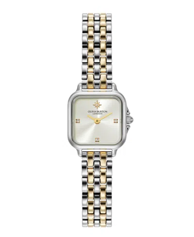 Olivia Burton Women's Mini Grosvenor Two Tone Stainless Steel Bracelet Watch, 20mm In Metallic