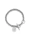 Olivia Burton Women's Minima Bee Silver Tone Toggle Bracelet In Silver