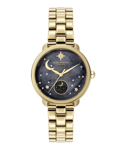 OLIVIA BURTON WOMEN'S MOONPHASE GOLD TONE STAINLESS STEEL BRACELET WATCH, 34MM