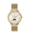 Olivia Burton Women's Moonphase Gold Tone Stainless Steel Mesh Bracelet Watch, 34mm