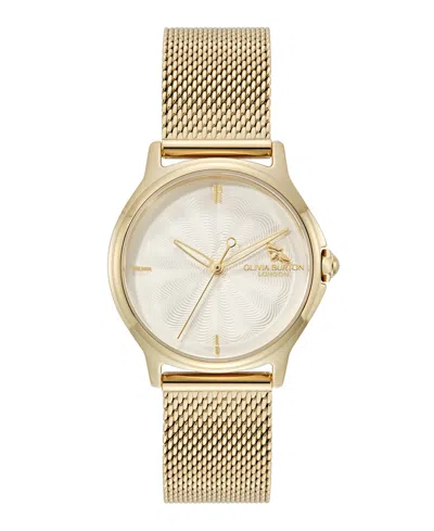 Olivia Burton Women's Ob Classic Bee Gold Tone Stainless Steel Mesh Bracelet Watch, 29.8mm