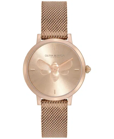 Olivia Burton Women's Ultra Slim Bee Carnation Gold-tone Steel Watch 28mm