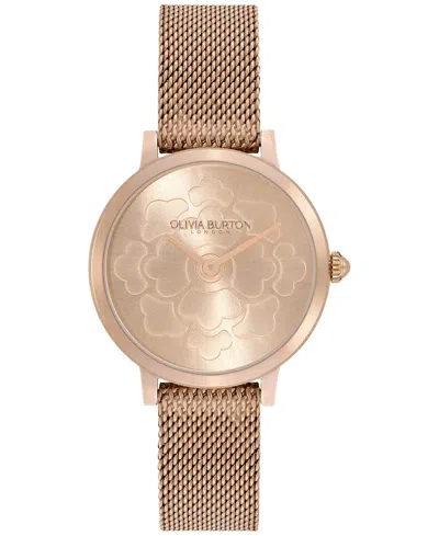 Olivia Burton Women's Ultra Slim Floral Carnation Gold-tone Steel Watch 28mm