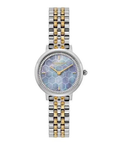 OLIVIA BURTON WOMEN'S HONEYCOMB ULTRA SLIM TWO-TONE BRACELET WATCH, 28MM