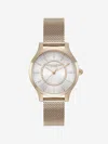 Olivia Burton Wonderlust Ip Mesh Bracelet Watch In Gold