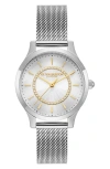 Olivia Burton Women's Wonder Lust Silver-tone Stainless Steel Mesh Bracelet Watch 30mm In Silver