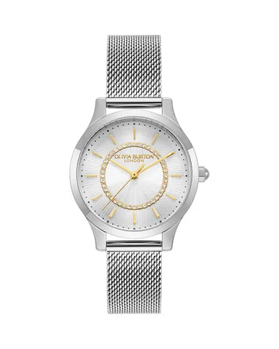 Olivia Burton Women's Wonder Lust Silver-tone Stainless Steel Mesh Bracelet Watch 30mm