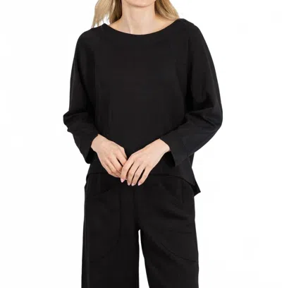 Olivia By Habitat Border Stitch Pullover Sweater In Black