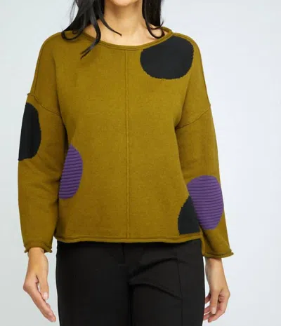Olivia By Habitat Circle Back Pullover In Moss In Yellow