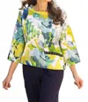 Olivia By Habitat Crinkle Abstract Print Artist Top In Lime In Green