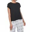 Olivia By Habitat Essential Layers Cap Sleeve Tee In Black In Black