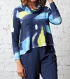 Olivia By Habitat Ikat Tribecca Topper In Navy In Blue