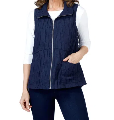 Olivia By Habitat Perfect Plisse Voyager Vest In Navy In Blue
