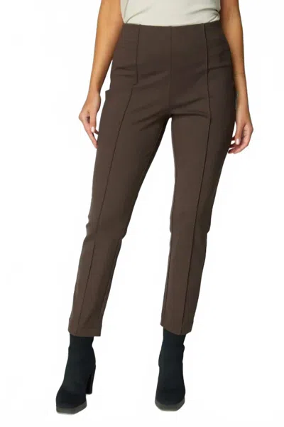 Olivia By Habitat Ponte Leisure Slim Pants In Chocolate In Gold