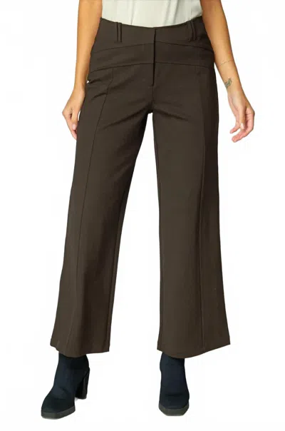 Olivia By Habitat Ponte Wide Leg Pants In Chocolate In Brown