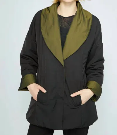 Olivia By Habitat Reversible On The Town Jacket In Moss And Black In Multi
