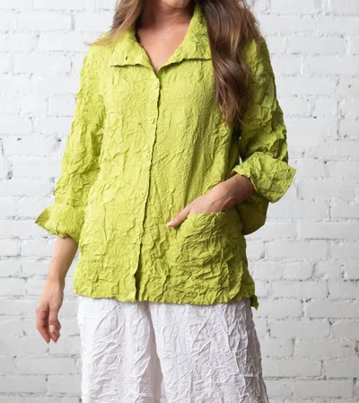 Olivia By Habitat Scrunch Collar Jacket In Lime In Green