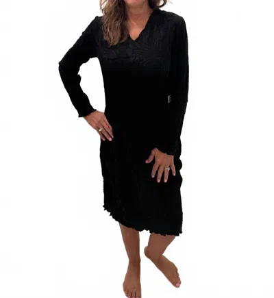 Olivia By Habitat Sculpted Floral Embossed Cocoon Dress In Black