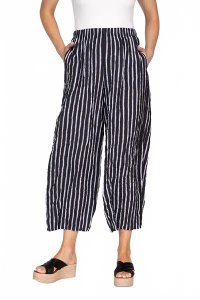 Olivia By Habitat Sol Stripe Easy Flood Pant In Black And White In Blue
