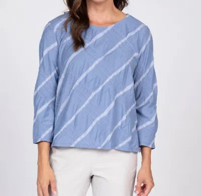 Olivia By Habitat Stripe A Pose Bias Cut Pullover In Pool In Yellow