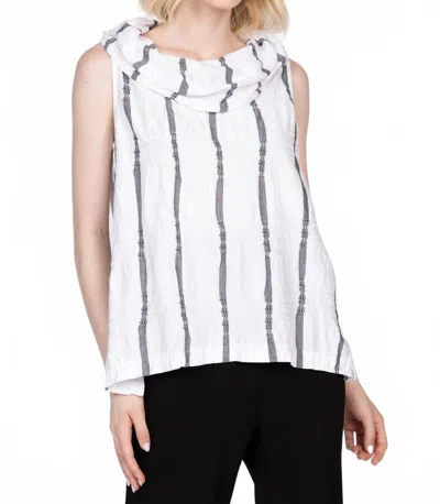 Olivia By Habitat Stripe A Pose Sleeveless Cowl Top In Black And White In Multi